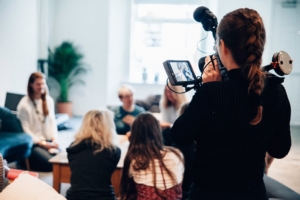 Filming a group of people - Video marketing experts