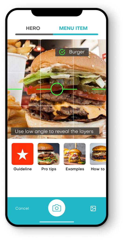 Food app screen image large