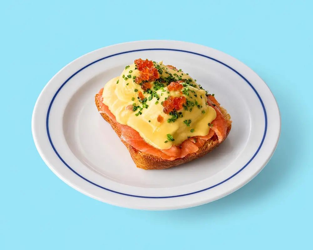 Salmon and egg toast after Splentify enhancement