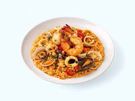 Risotto pescatore, refreshed by Splento from the photo the listing already had